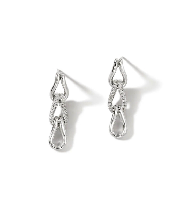 Surf Link Earring, Sterling Silver